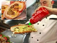 Consider this: A hoagie stuffed with falafel, an omelet, gooey cheese, grilled peppers and then drizzled with a generous serving of Sriracha. For Robert, this hoagie seen on The Best Thing I Ever Ate was an unforgettable, hidden treasure. But here's a hint: between 31st and 32nd  streets on Ludlow.