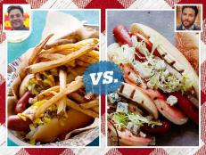 This week, Star Season 7 winner Jeff Mauro and Chopped judge Scott Conant and grilling up their best hot dogs. Both chefs beef up their grilled dogs with over-the-top toppings – so whose will you serve up?