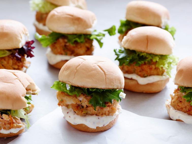 Crab Cake Sliders with Blood Orange Aioli Recipe Jeff Mauro Food