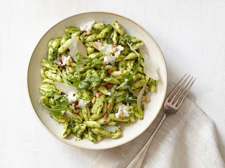 ArugulaBasil Pesto with Pine Nuts, Parmesan and Ricotta Recipe Food