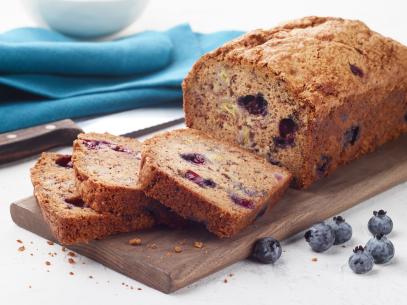 Giada De Laurentiis's Blueberry-Banana Bread for the Viewer's Choice 2 episode of Giada at Home, as seen on Food Network.