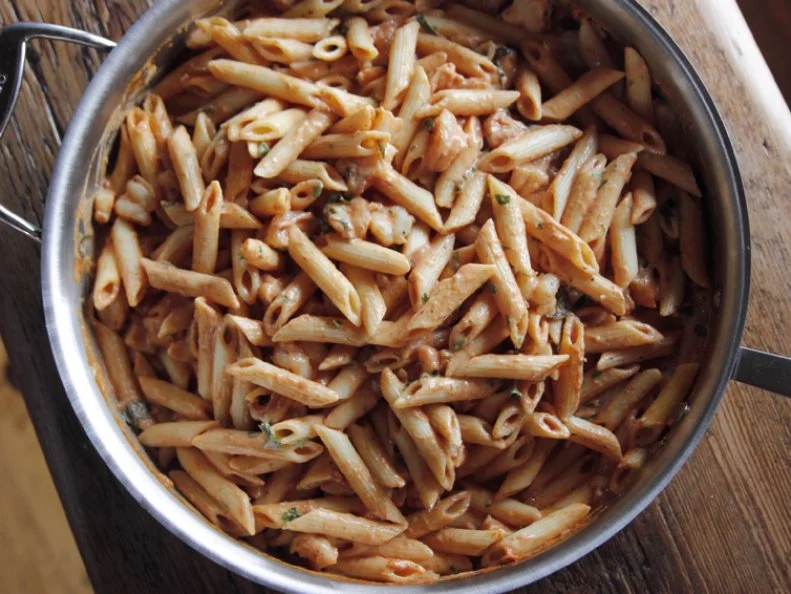Penne a la Betsy, as seen on Food Network's The Pioneer Woman.
