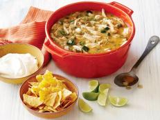 For something different, cook up a pot of the Neelys' White Chicken Chili recipe, spiced with peppers and spritzed with fresh lime juice, from Food Network.