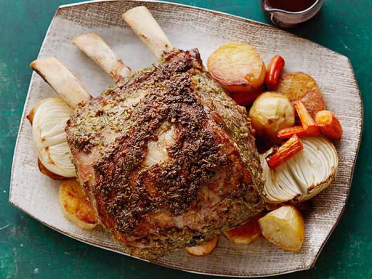 Standing Rib Roast with au Jus Recipe Tyler Florence Food