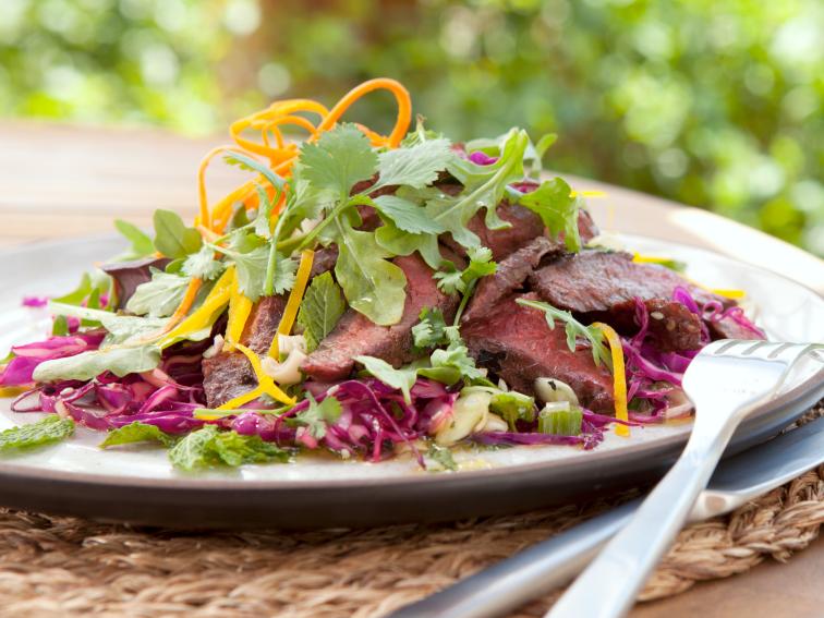 Thai Grilled Bison Skirt Steak Salad Recipe Food Network