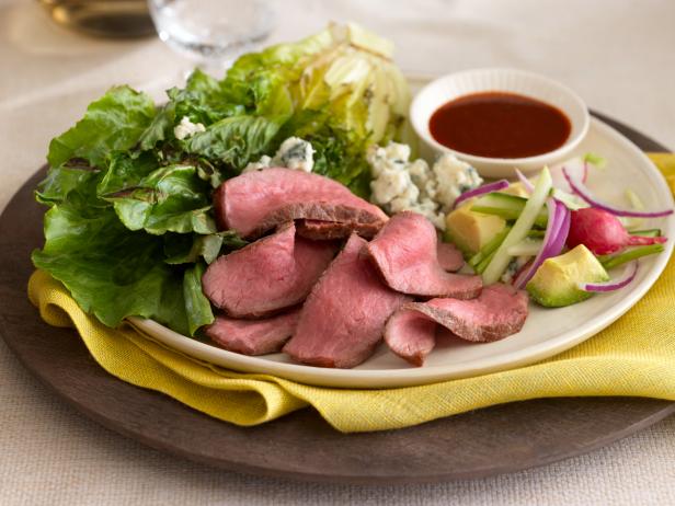 Charred Romaine Spears with Grilled Bison NY Strip and BBQ Vinaigrette image