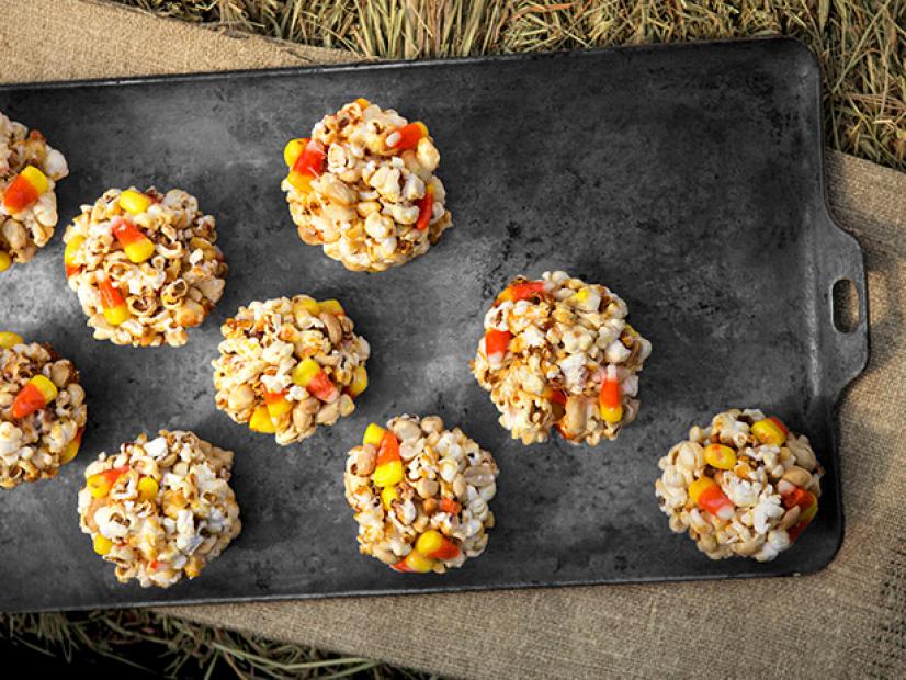 Candy Corn Popcorn Balls Recipe Ree Drummond Food Network