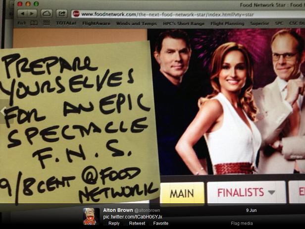 Alton's Best Food Network Star Caption Tweets