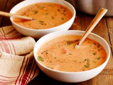 It's no surprise that The Pioneer Woman's tomato soup was pinned more than any other recipe this week: This warming, creamy blend of tomatoes and basil feeds a crowd.