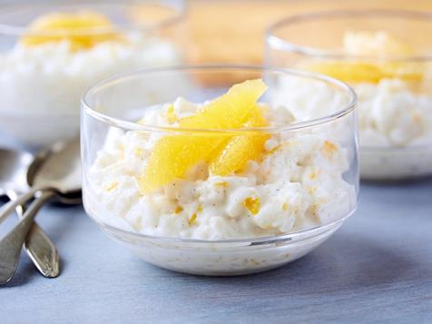 Rice Pudding with Vanilla Bean, Orange and Rum