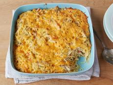 Try Ree Drummond's Chicken Spaghetti recipe, made with baked pasta, creamy mushroom sauce and bell peppers, from The Pioneer Woman on Food Network.