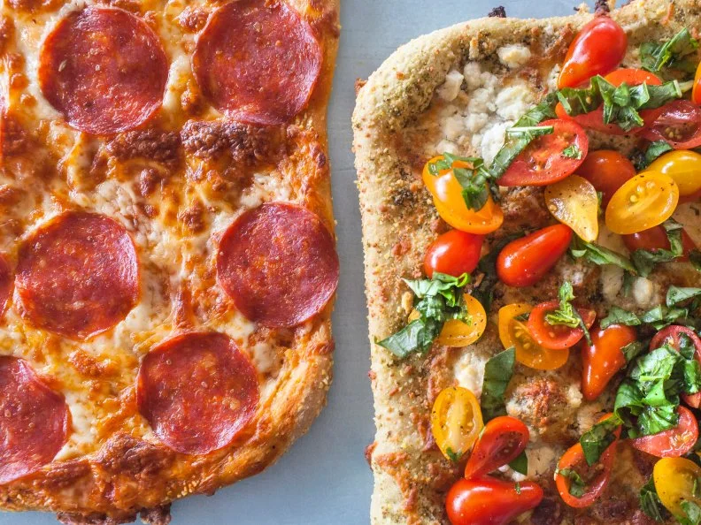 Recipes for four cheese pizza and pesto tomato pizzas
SHOW:The Pioneer Woman
EPISODE:
Moving Cattle

,Recipes for four cheese pizza and pesto tomato pizzas
SHOW:The Pioneer Woman
EPISODE:
Moving Cattle


