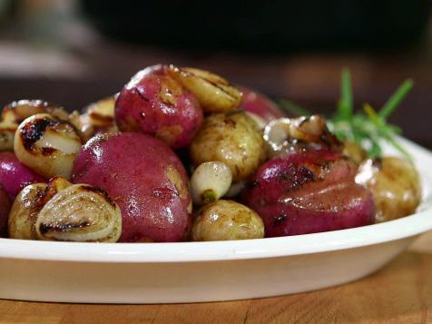 New Potatoes with Grilled Onion Butter