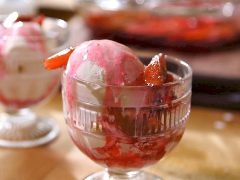 Rhubarb Baked in Wild Raspberry Syrup