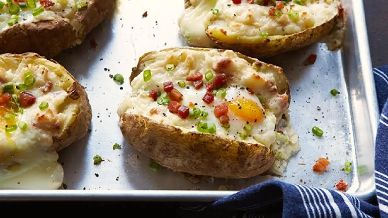Carbonara Stuffed Baked Potato