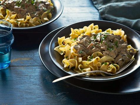 Chicken Liver Stroganoff with Greek Yogurt