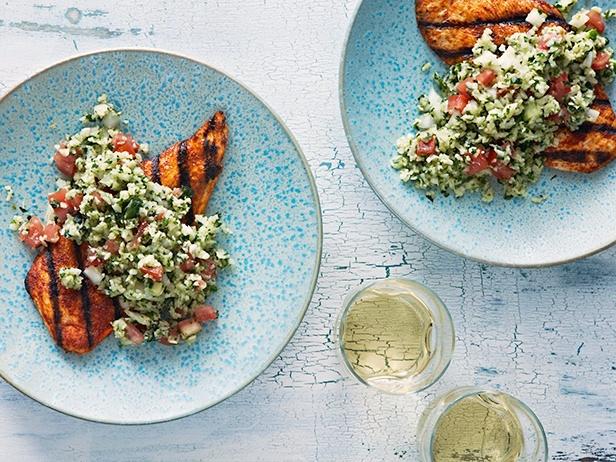 Jicama Tabbouleh with Grilled Chicken