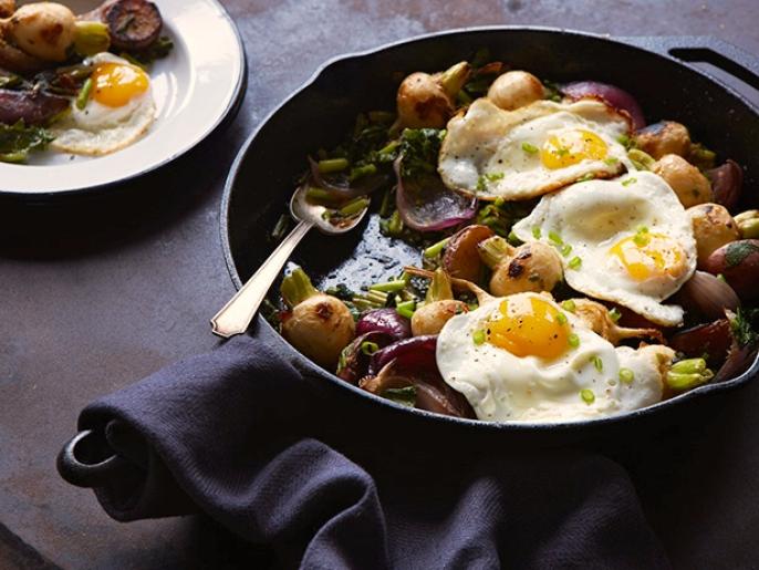 Roasted Baby Turnips with Miso Butter and Fried Eggs Recipe Food