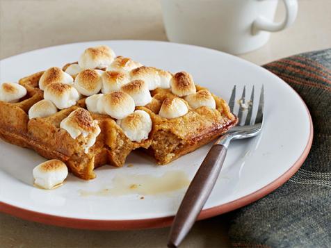 Sweet Potato Waffles with Marshmallows