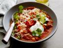 GAME DAY CHILIGeoffrey ZakarianThe Kitchen/The Big GameFood NetworkOlive Oil, Ground Meat, Garlic, Onions, Scallions, Tomato Paste, Chile Powder, Dark Beer,FireRoastedTomatoes, Chicken Stock, Red Hot Sauce, Greet Hot Sauce