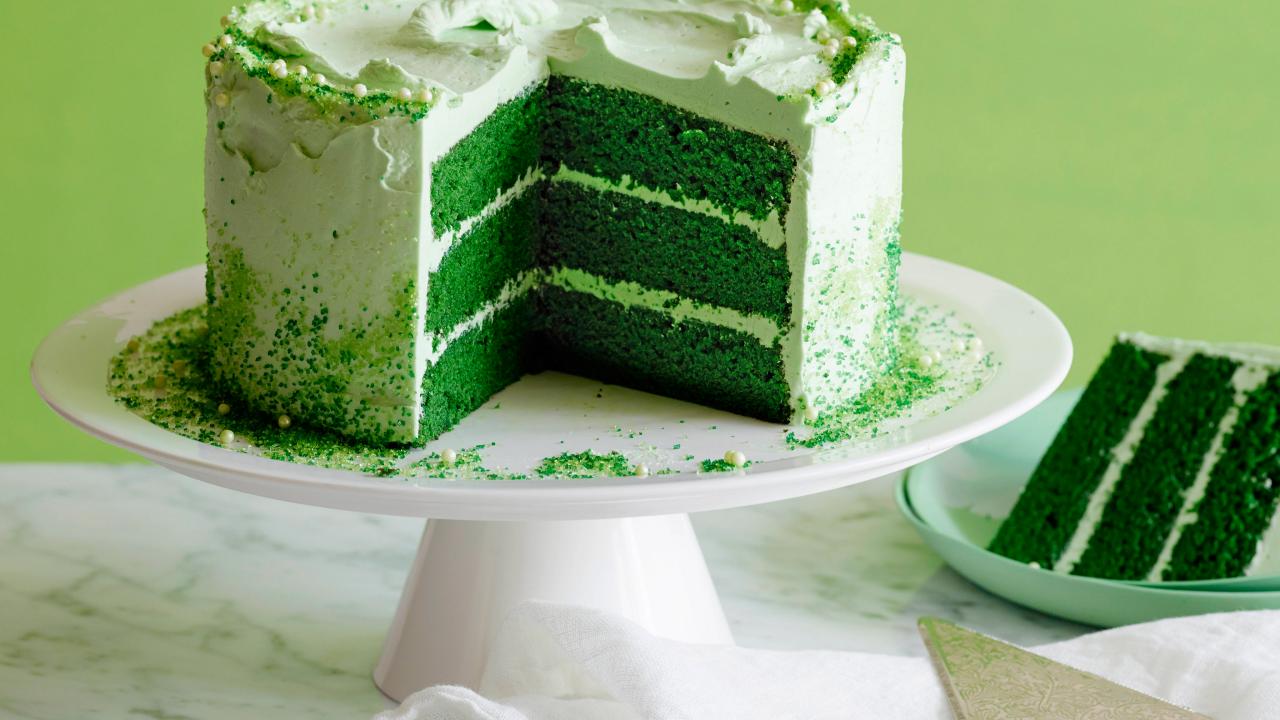 St. Patrick's Day Green Velvet Layer Cake Recipe
