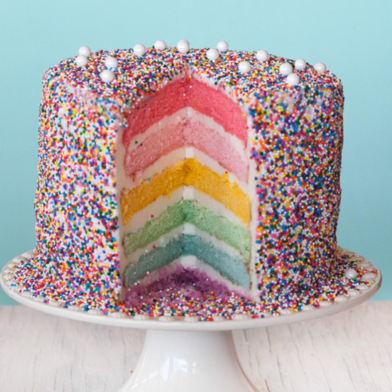 Chocolate 4-Layer Rainbow Cake
