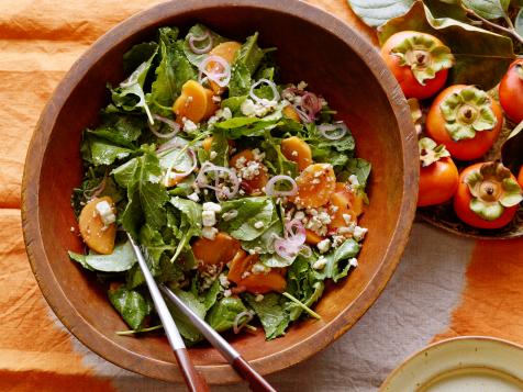 Kale and Persimmon Salad with Pecan Vinaigrette