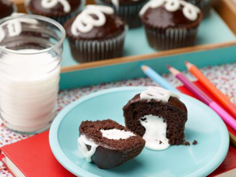 Cream-Filled Devil's Food Cupcakes