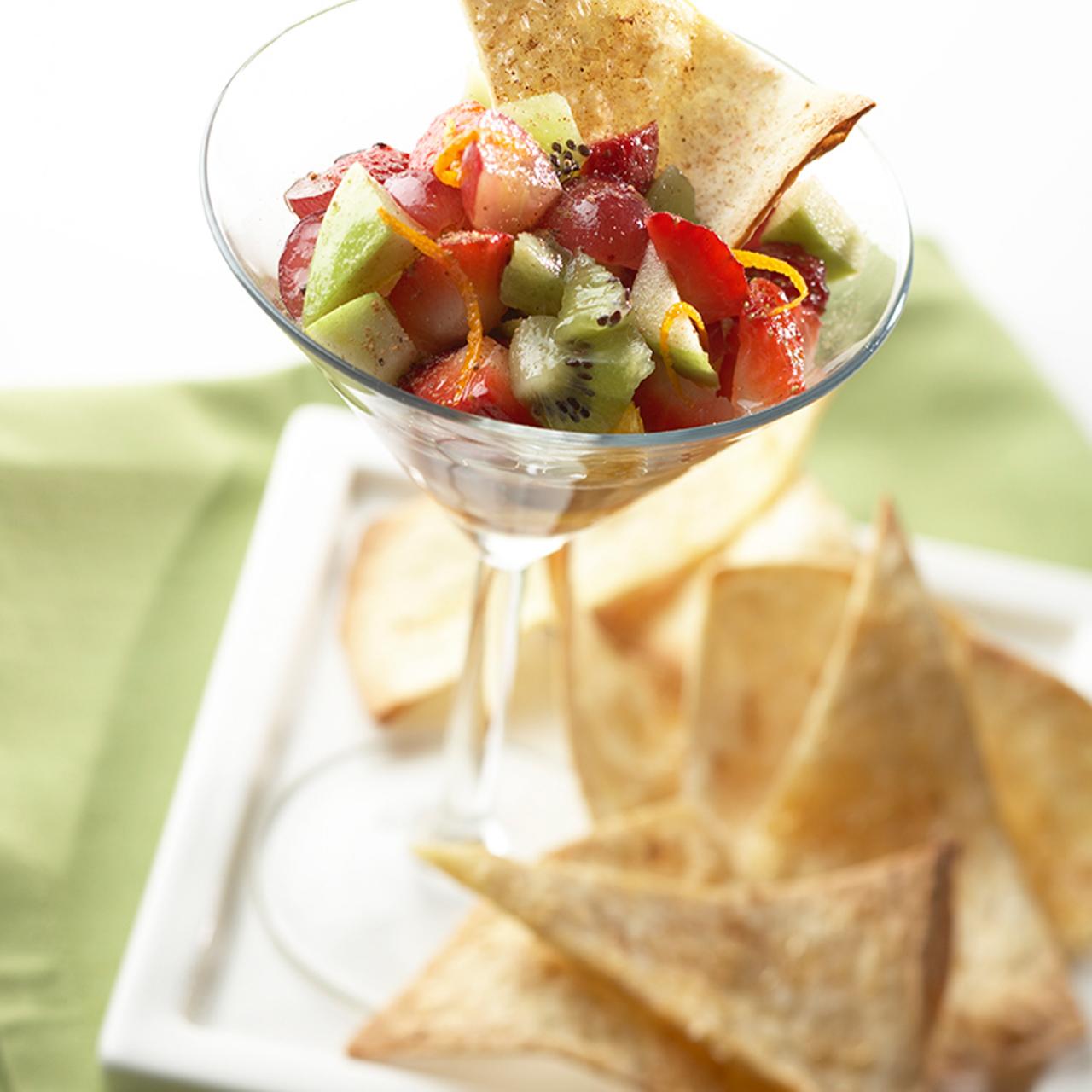 Sweet Fruit Salsa with Cinnamon Chips Recipe