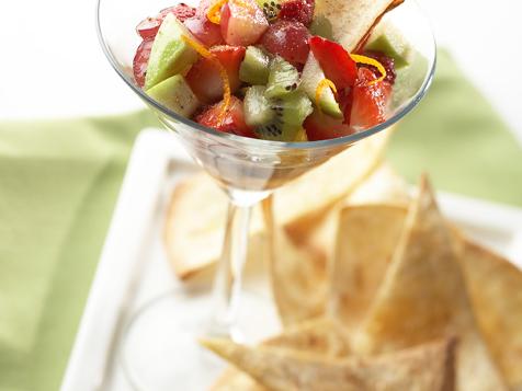 Sweet Fruit Salsa with Cinnamon Chips