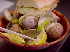 Key West is known for fresh seafood, and D.J.’s Clam Shack serves some of the freshest around. Guy digs into the garlic butter clams that are buttery with a spicy zing, thanks to the jalapeno spice. Other popular menu items include lobster rolls and conch fritters.
