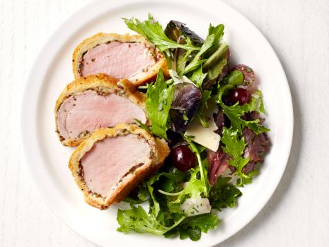 Pork Wellington with Greens and Grapes