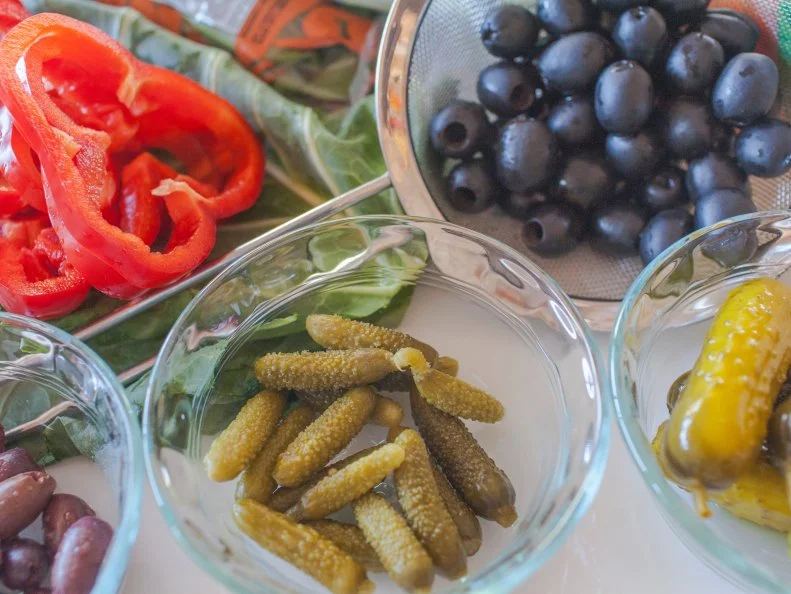 Ingredients for a Turkey Shaped Cruidte platter that even kids can make