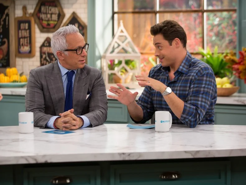 Co-hosts Geoffrey Zakarian and Jeff Mauro discuss Thanksgiving recipes, as seen on Food Networkâ  s The Kitchen, Season 4.