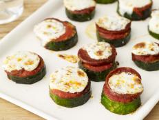 I don't know anyone who can say no to a mini pizza. Here, instead of pizza dough, thinly sliced zucchini rounds provide a healthy base for the marinara sauce and mozzarella. I top each with a small round of pepperoni, which is easily omitted for a lighter, vegetarian snack. These disappear fast, so double the recipe if your crew is extra hungry!