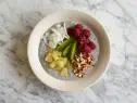 CC COCONUTCHIA
PUDDING BREAKFAST BOWL
Cooking Channel
Light Coconut Milk, Chia Seeds, Maple Syrup, Pineapple Chunks, Kiwi, Raspberries, Roasted
Almonds, Unsweetened Coconut Flakes