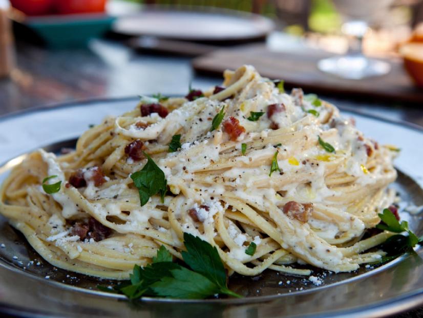 Cacio E Pepe With Crispy Pancetta Recipe Guy Fieri Food Network