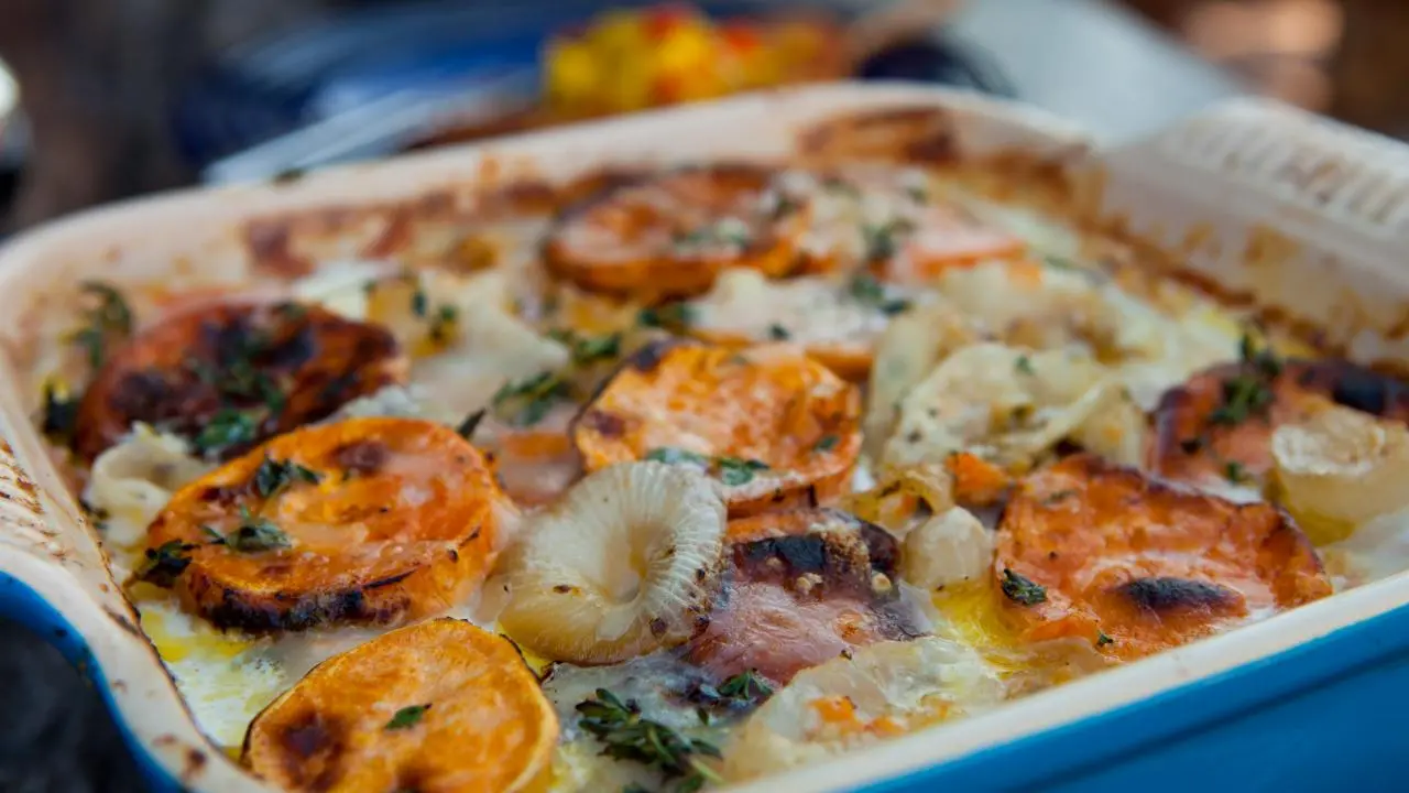Sweet Potato-Onion Gratin