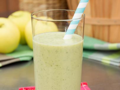Food beauty of a peanut butter protein shake, as seen on Food Networkâ  s The Kitchen, Season 4.