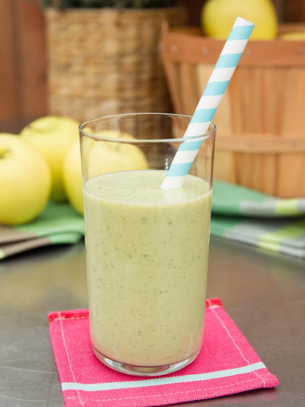 Food beauty of a peanut butter protein shake, as seen on Food Networkâ  s The Kitchen, Season 4.