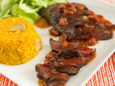 Grilled Skirt Steak with Chipotle Cherry BBQ Sauce