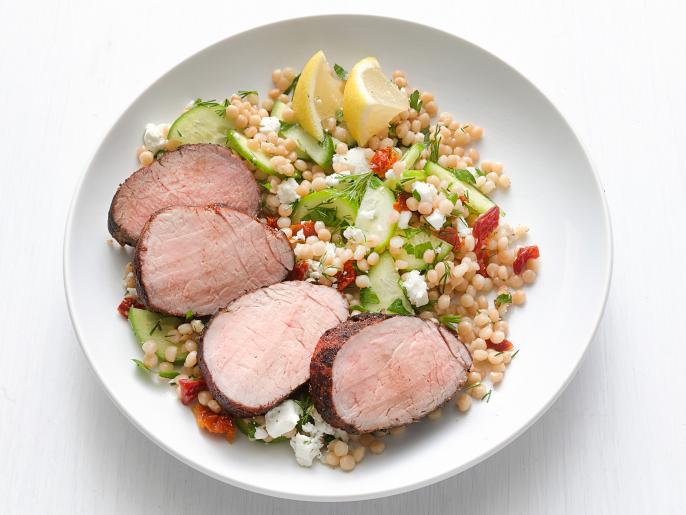 Greek Pork Tenderloin with Israeli Couscous Recipe Food Network