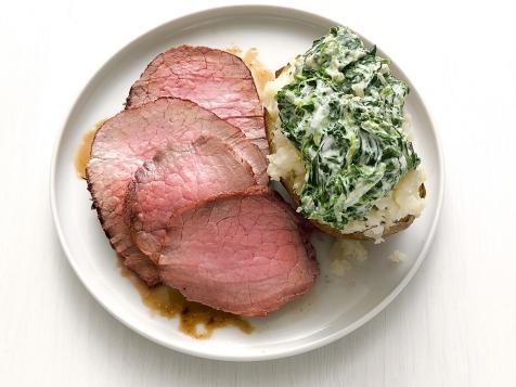 Steak with Creamed Spinach Potatoes