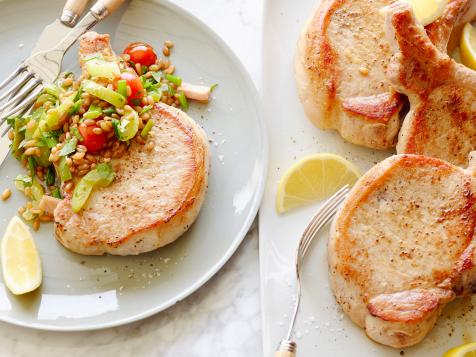Pan-Seared Pork Chops with Warm Cajun Grain Salad