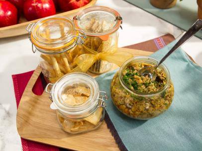 Food Beauty of Sunny's eggplant dip, during a holiday theme episode, as seen on Food Network’s The Kitchen, Season 4.