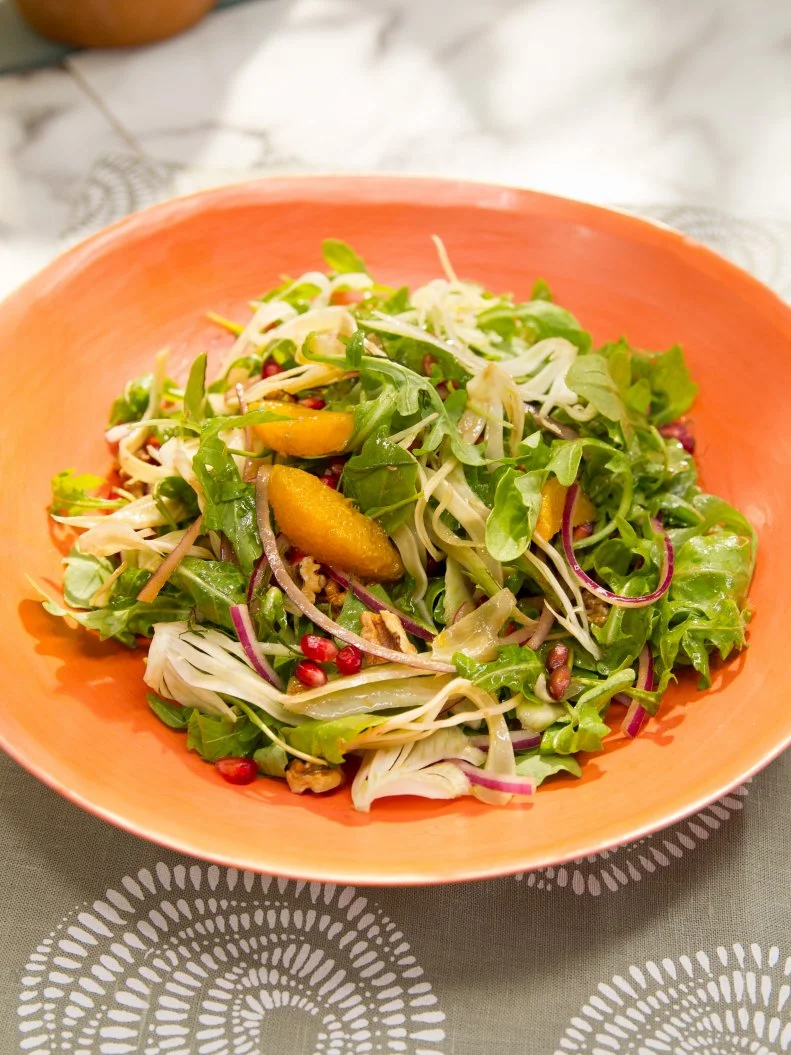 Food Beauty of Katie Lee's holiday salad, during a holiday theme episode, as seen on Food Network’s The Kitchen, Season 4.
