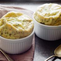 VEGETABLE, HERB AND CHEESE SOUFFLEFood Network KitchenUnsalted Butter, AllpurposeFlour, Fontina Cheese, Fines Herbs, Eggs