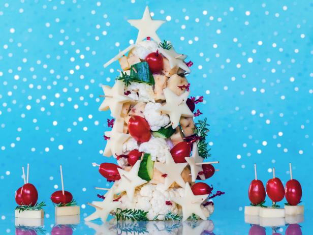 Appetizer tree with cheese stars edible centerpiece 