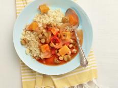 Get the recipe for Food Network's quick-fix Shortcut Moroccan Vegetable Tagine with Couscous, a satisfying supper ideal for Meatless Monday.