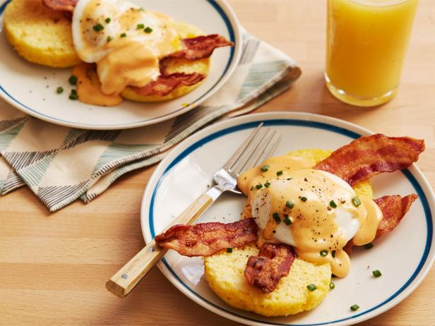 Microwave Cornbread Eggs Benedict Recipe | George Duran | Food Network